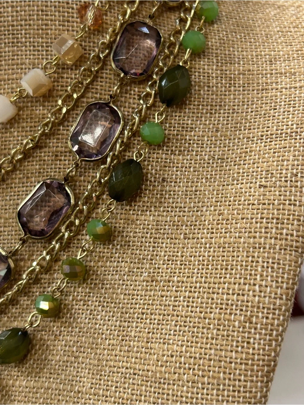 Beautiful multi strand glass and beaded necklace